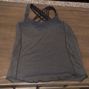 Grey striped lululemon free to be tank size 8